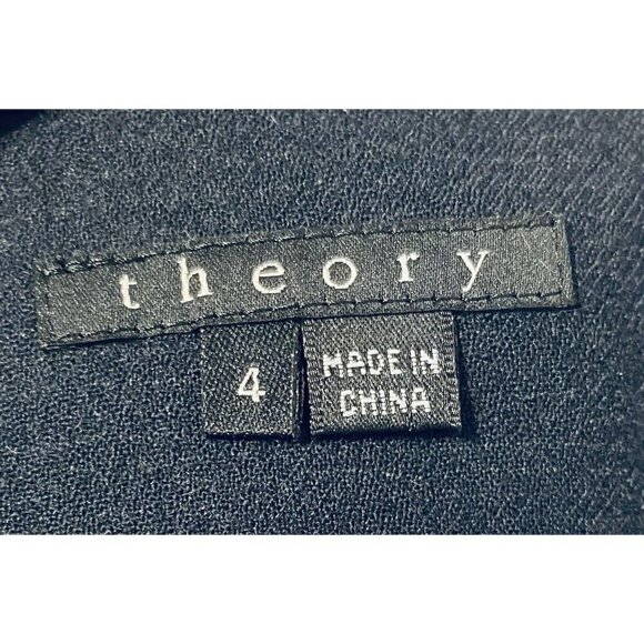 Theory Mini Skirt Womens 4 Pleated Charcoal Gray Ombre Wool Y2K - Picture 4 of 6